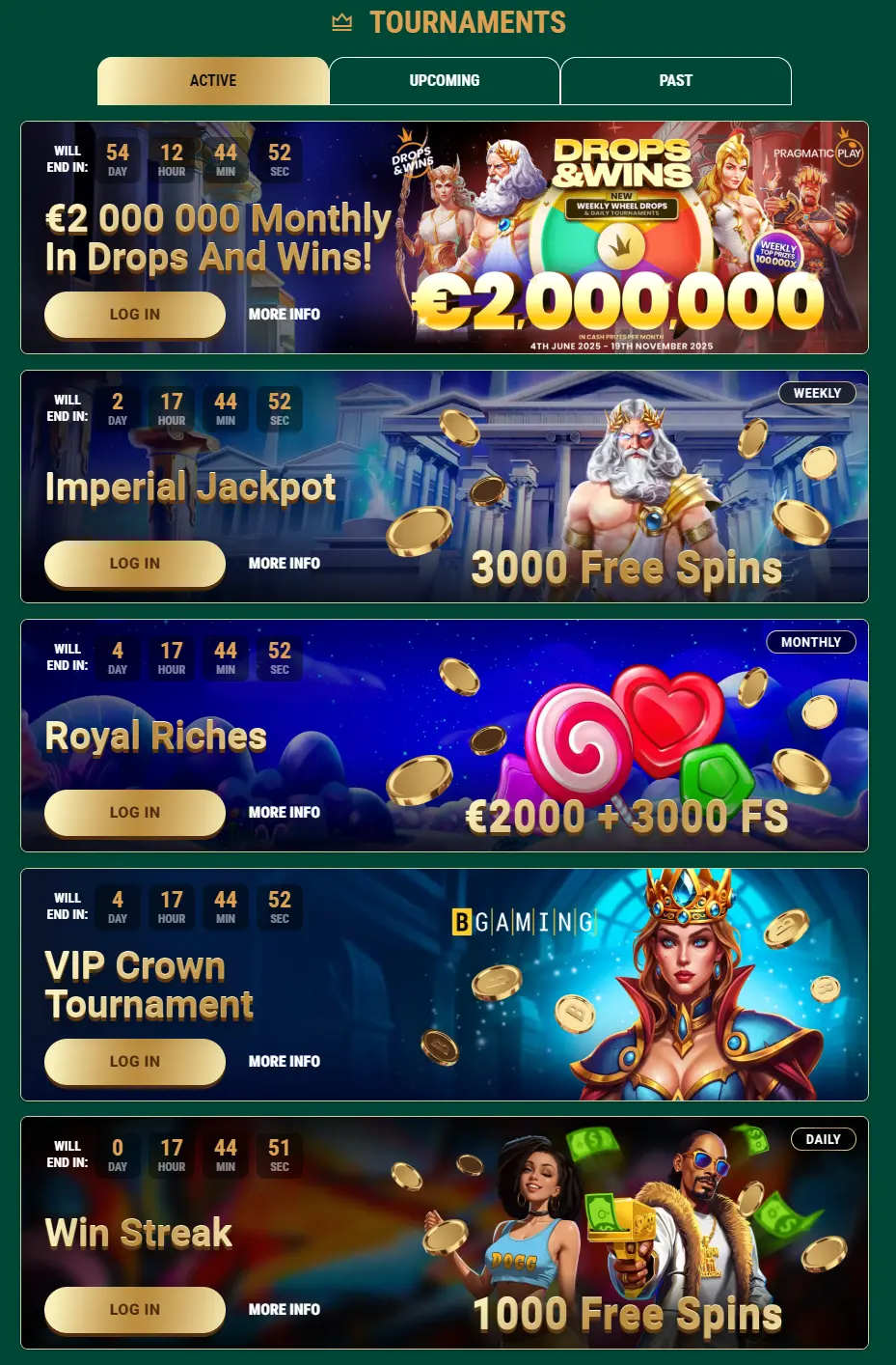 Richard Casino aktiv turnering